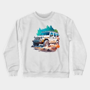 Offroad Trip In Watercolor - Ai Art Crewneck Sweatshirt